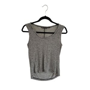 ATHLETA Womens Tank Top Striped BREEZY Performance Black White Sz XXS